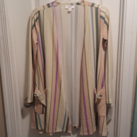 Nwt Lularoe striped Pastel color jacket cardigan sz.XS/S - Picture 1 of 4